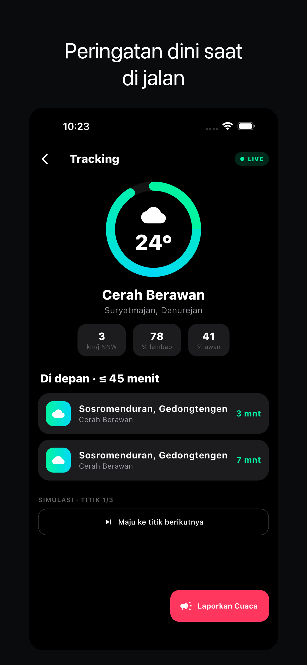 Live tracking